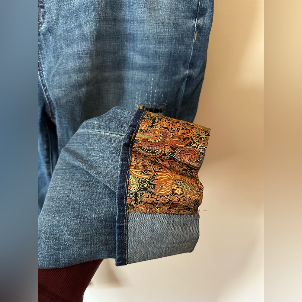 Chico's Patchwork Girlfriend Ankle Jeans Size 20r - image 5